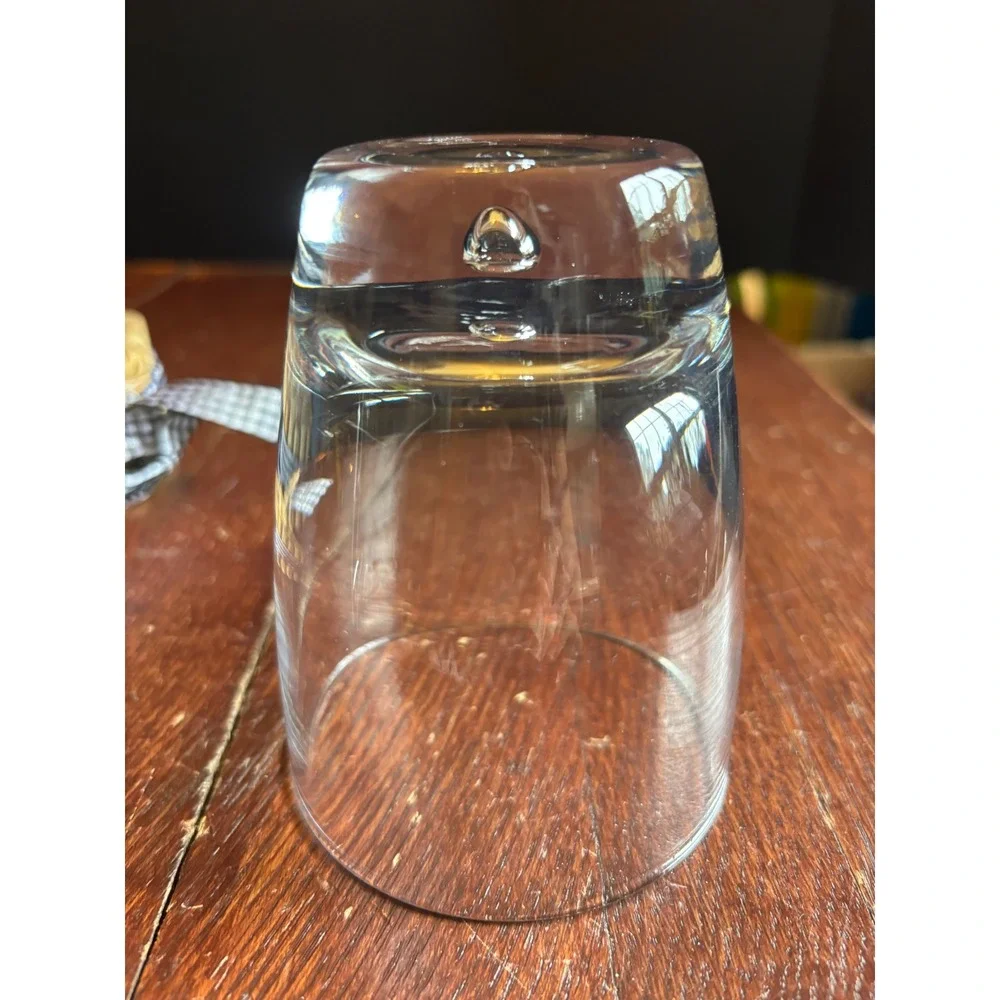 Bormioli Rocco Luna Rocks Glass Clear Bubble Base Whiskey Tumbler Made in Italy
